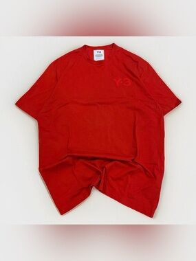 Y-3 Yohji Yamamoto Adidas T-Shirt Size Small Streetwear Tee Red Basic Shirt
